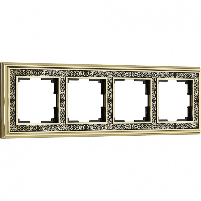 Рамка на 4 поста WERKEL PALACIO GRACIA WL77-Frame-04 (золото, черный) a041168 Рамка на 4 поста WERKEL PALACIO GRACIA WL77-Frame-04 (золото, черный) a041168