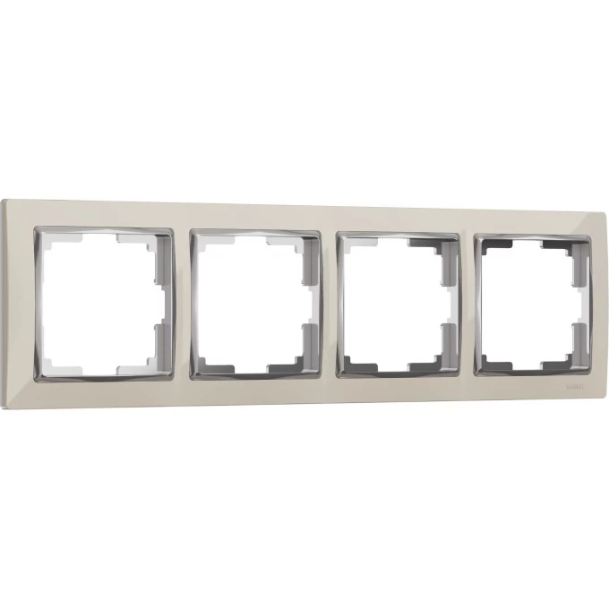 Рамка на 4 поста WERKEL SNABB WL03-Frame-04-ivory (слоновая кость, хром) a028903 Рамка на 4 поста WERKEL SNABB WL03-Frame-04-ivory (слоновая кость, хром) a028903