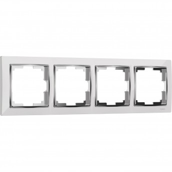 Рамка на 4 поста WERKEL SNABB WL03-Frame-04-white (белый,хром)