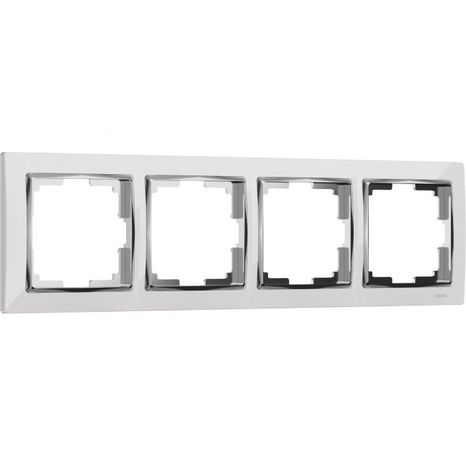 Рамка на 4 поста WERKEL SNABB WL03-Frame-04-white (белый,хром) a028883 Рамка на 4 поста WERKEL SNABB WL03-Frame-04-white (белый,хром) a028883
