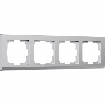 Рамка на 4 поста WERKEL STARK W0041865 (серебряный матовый)