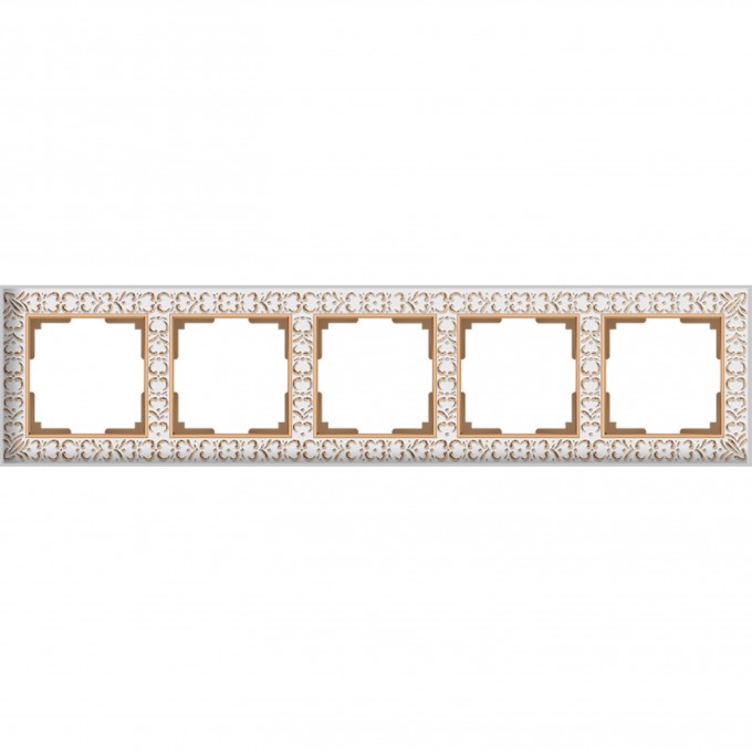 Рамка на 5 постов WERKEL ANTIK WL07-Frame-05 белое золото a036752 Рамка на 5 постов WERKEL ANTIK WL07-Frame-05 белое золото a036752