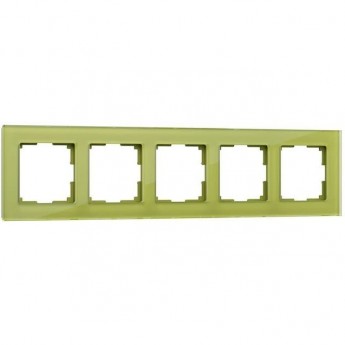 Рамка на 5 постов WERKEL FAVORIT W0051116 фисташковый, стекло