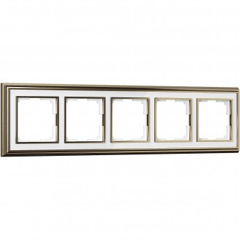 Рамка на 5 постов WERKEL PALACIO W0051327 бронза, белый Рамка на 5 постов WERKEL PALACIO W0051327 бронза, белый