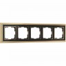 Рамка на 5 постов WERKEL PALACIO W0051330 золото/черный a051207