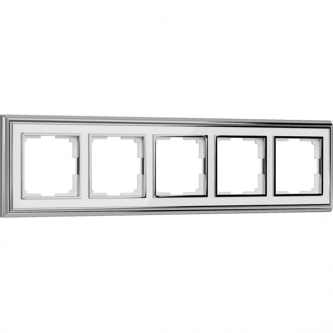 Рамка на 5 постов WERKEL PALACIO WL17-Frame-05 хром/белый a037696 Рамка на 5 постов WERKEL PALACIO WL17-Frame-05 хром/белый a037696