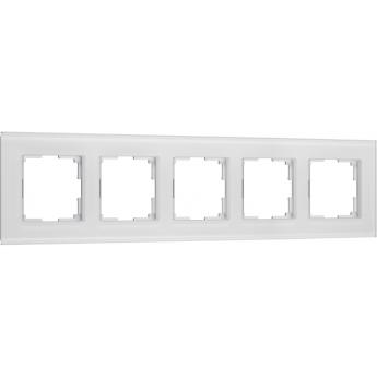 Рамка на 5 постов WERKEL SENSO W0053101 белый стекло soft-touch