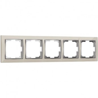 Рамка на 5 постов WERKEL SNABB WL03-Frame-05-ivory слоновая кость/хром Рамка на 5 постов WERKEL SNABB WL03-Frame-05-ivory слоновая кость/хром
