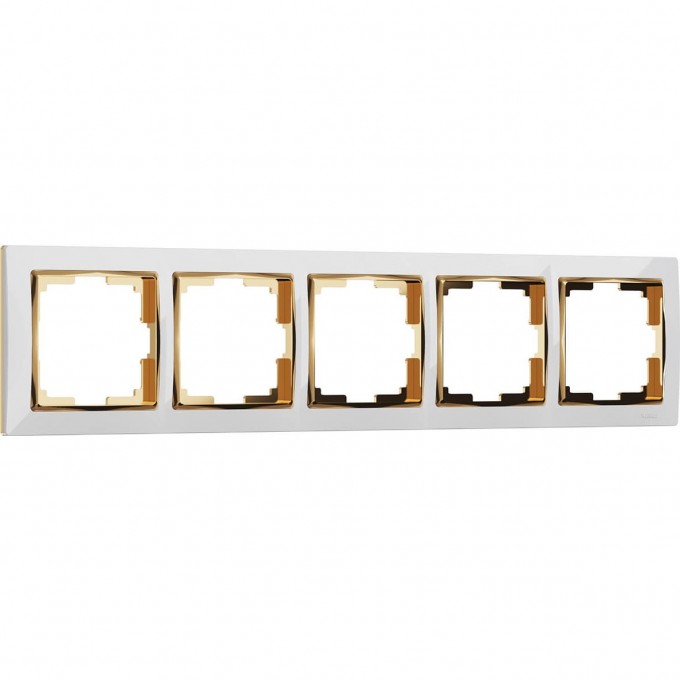 Рамка на 5 постов WERKEL SNABB WL03-Frame-05-white-GD белый/золото a035257 Рамка на 5 постов WERKEL SNABB WL03-Frame-05-white-GD белый/золото a035257