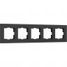 Рамка WERKEL SLAB W0052908 на 5 постов (черный софт) a067785