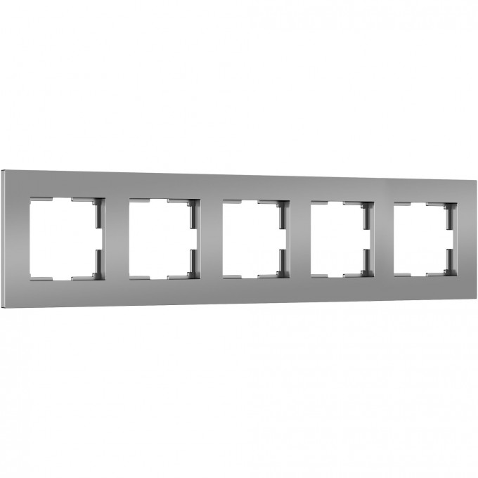 Рамка WERKEL SLAB W0052965 на 5 постов (серебро софт) a067789 Рамка WERKEL SLAB W0052965 на 5 постов (серебро софт) a067789