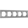 Рамка WERKEL SLAB W0052965 на 5 постов (серебро софт) a067789