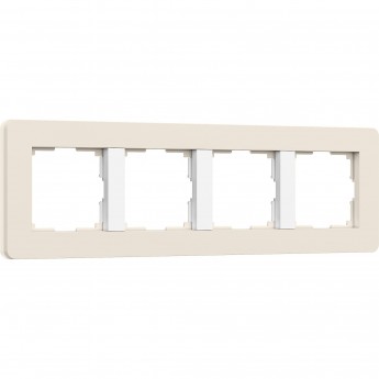 Рамка WERKEL SPLIT W0043066 на 4 поста (айвори/белый, soft-touch)