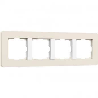 Рамка WERKEL SPLIT W0043066 на 4 поста (айвори/белый, soft-touch)
