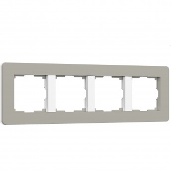 Рамка WERKEL SPLIT W0043067 на 4 поста (дымчатый/белый, soft-touch)