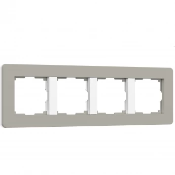 Рамка WERKEL SPLIT W0043067 на 4 поста (дымчатый/белый, soft-touch)