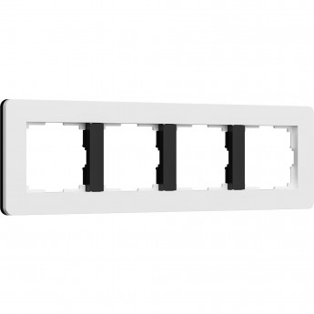 Рамка WERKEL SPLIT W0043068 на 4 поста (белый/черный, soft-touch)