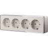 Розетка четверная WERKEL GALLANT W5072204 с заземлением и шторками (слоновая кость) a071253