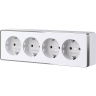 Розетка четверная WERKEL GALLANT W5072210 с заземлением и шторками (белый) a071252