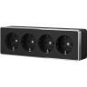 Розетка четверная WERKEL GALLANT W5072258 с заземлением и шторками (черный/хром) a071254