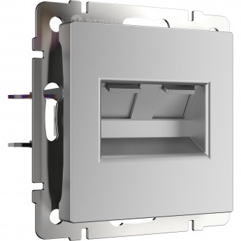 Розетка двойная Ethernet RJ-45 WERKEL W1181106 серебряный Розетка двойная Ethernet RJ-45 WERKEL W1181106 серебряный