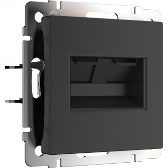 Розетка двойная Ethernet RJ-45 WERKEL W1182208 черный матовый
