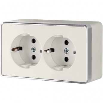 Розетка двойная с заземлением WERKEL GALLANT W5072103 слоновая кость