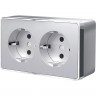 Розетка двойная с заземлением WERKEL GALLANT W5072106 серебряный