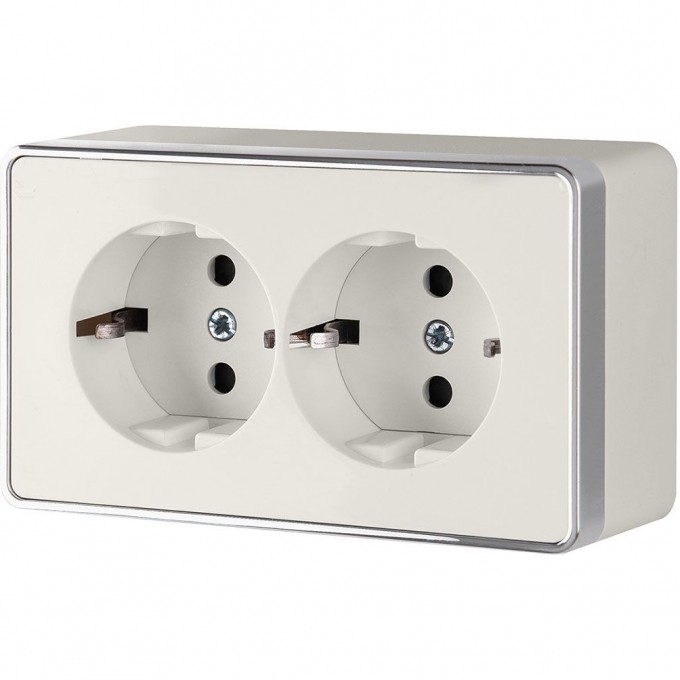 Розетка двойная с заземлением WERKEL GALLANT WL15-02-03 (слоновая кость) a036784 Розетка двойная с заземлением WERKEL GALLANT WL15-02-03 (слоновая кость) a036784
