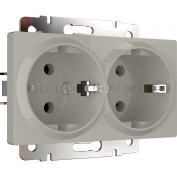 Розетка двойная с заземлением WERKEL W1272004 дымчатый