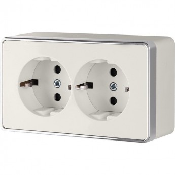 Розетка двойная WERKEL GALLANT WL03-SKG-02-IP20 с заземлением слоновая кость