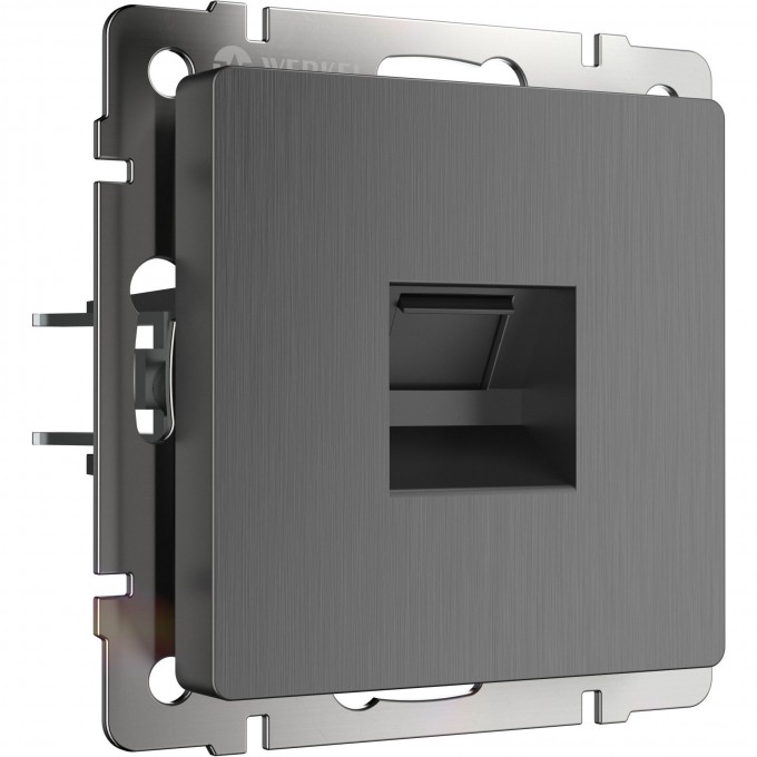 Розетка Ethernet RJ-45 WERKEL WL04-RJ-45 графит рифленый a046601 Розетка Ethernet RJ-45 WERKEL WL04-RJ-45 графит рифленый a046601