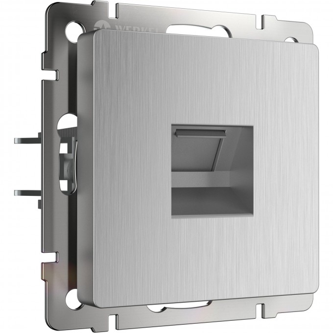 Розетка Ethernet RJ-45 WERKEL WL09-RJ-45 cеребряный рифленый a035647 Розетка Ethernet RJ-45 WERKEL WL09-RJ-45 cеребряный рифленый a035647