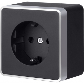 Розетка с заземлением и шторками WERKEL GALLANT W5071134 черный с серебром Розетка с заземлением и шторками WERKEL GALLANT W5071134 черный с серебром