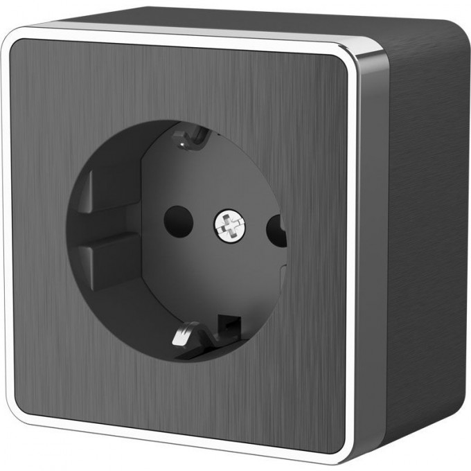 Розетка с заземлением и шторками WERKEL GALLANT WL15-02-02 (графит рифленый) a041397 Розетка с заземлением и шторками WERKEL GALLANT WL15-02-02 (графит рифленый) a041397