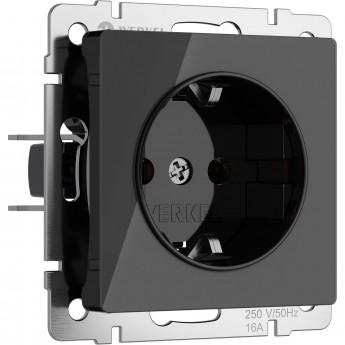 Розетка с заземлением и шторками WERKEL W1171148 (черный акрил) Розетка с заземлением и шторками WERKEL W1171148 (черный акрил)