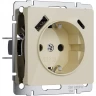 Розетка с заземлением, шторками и USB тип A+C WERKEL W1171743 (айвори акрил)