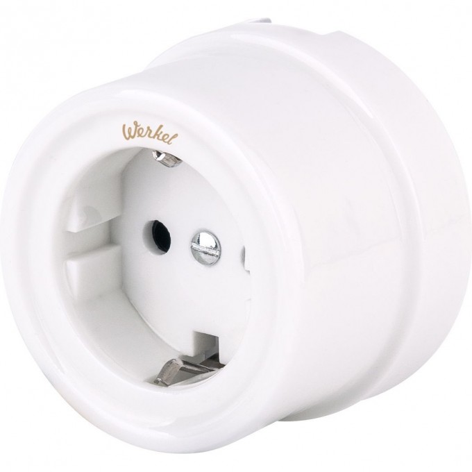 Розетка с заземлением WERKEL RETRO W5671001 белый a051312 Розетка с заземлением WERKEL RETRO W5671001 белый a051312