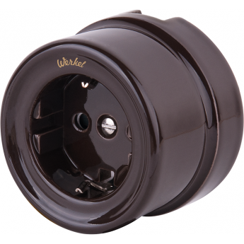 Розетка с заземлением WERKEL РЕТРО WL18-03-01 коричневая Розетка с заземлением WERKEL РЕТРО WL18-03-01 коричневая