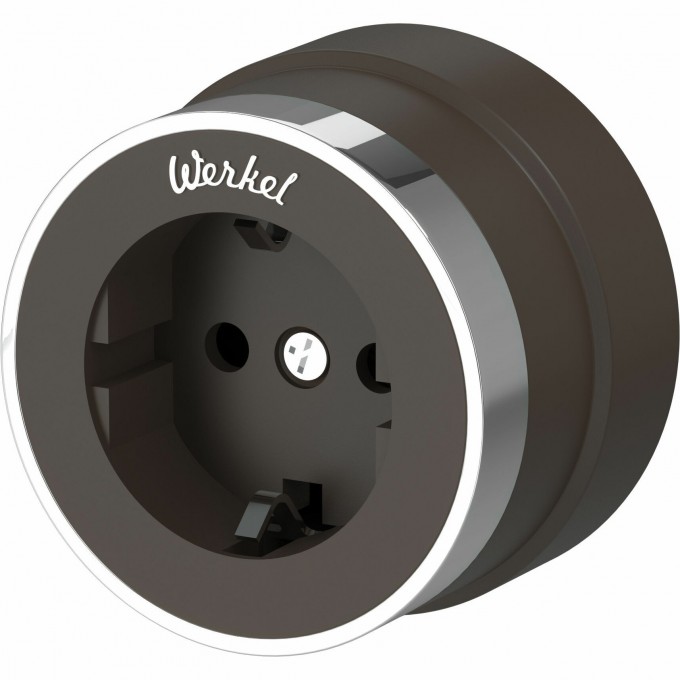 Розетка с заземлением WERKEL VINTAGE W5871052 мокко матовый/хром a055927 Розетка с заземлением WERKEL VINTAGE W5871052 мокко матовый/хром a055927