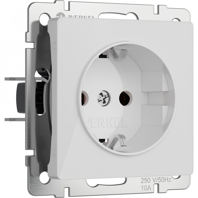 Розетка с заземлением WERKEL W1171041 (белый акрил) a064010 Розетка с заземлением WERKEL W1171041 (белый акрил) a064010