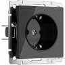 Розетка с заземлением WERKEL W1171048 (черный акрил)