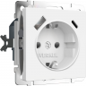 Розетка с заземлением WERKEL W1171761 шторками и USB тип A+C белый матовый a069613