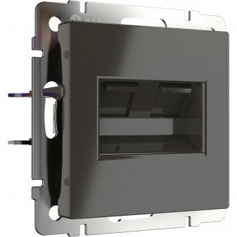 Розетка телефонная WERKEL WL07-RJ11+RJ45 RJ-11 и Еthernet RJ-45 серо-коричневый Розетка телефонная WERKEL WL07-RJ11+RJ45 RJ-11 и Еthernet RJ-45 серо-коричневый