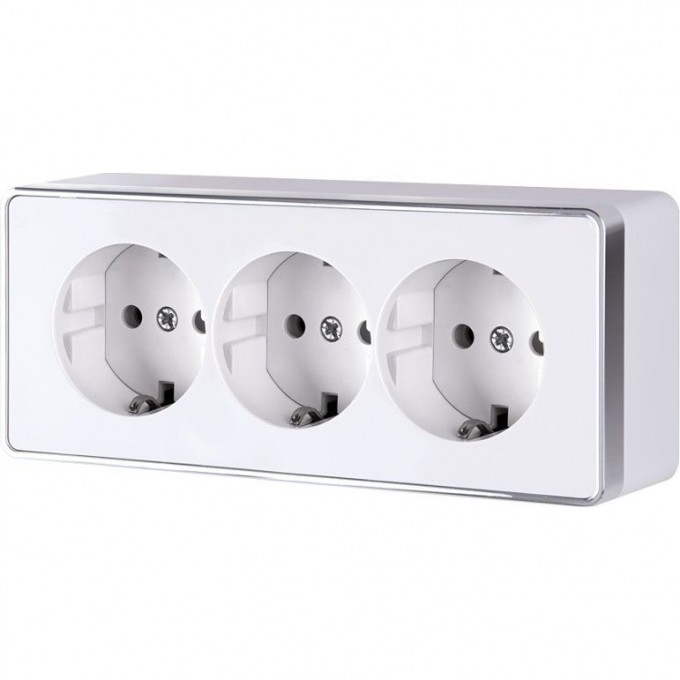 Розетка тройная WERKEL GALLANT W5073101 с заземлением и шторками, белая a051594 Розетка тройная WERKEL GALLANT W5073101 с заземлением и шторками, белая a051594