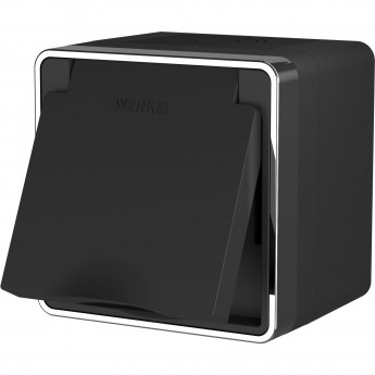 Розетка влагозащищенная WERKEL GALLANT WL15-02-04 с заземлением/с защитной крышкой/шторками (черный/хром) Розетка влагозащищенная WERKEL GALLANT WL15-02-04 с заземлением/с защитной крышкой/шторками (черный/хром)