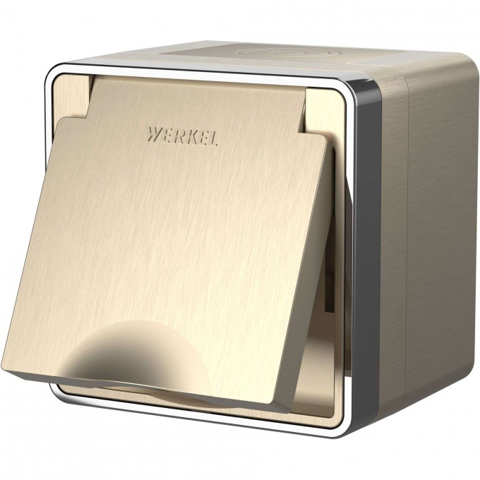 Розетка WERKEL GALLANT W5071210 влагозащищенная, с заземлением/с крышками/шторками, шампань рифленый a051048 Розетка WERKEL GALLANT W5071210 влагозащищенная, с заземлением/с крышками/шторками, шампань рифленый a051048