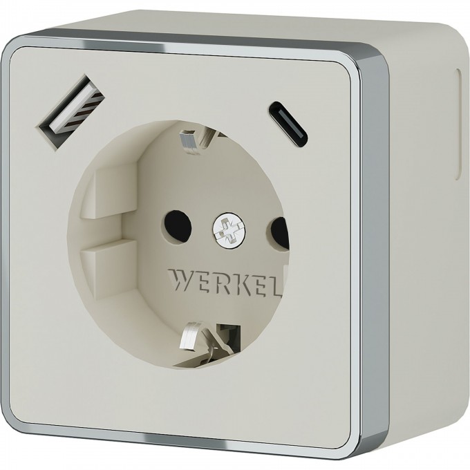 Розетка WERKEL GALLANT W5071703 с заземлением, шторками и USB тип A+C слоновая кость a057699 Розетка WERKEL GALLANT W5071703 с заземлением, шторками и USB тип A+C слоновая кость a057699