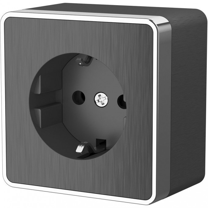 Розетка WERKEL GALLANT WL15-02-01 с заземлением графит рифленый a041396 Розетка WERKEL GALLANT WL15-02-01 с заземлением графит рифленый a041396