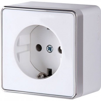 Розетка WERKEL GALLANT WL15-02-02 с заземлением и шторками, белая
